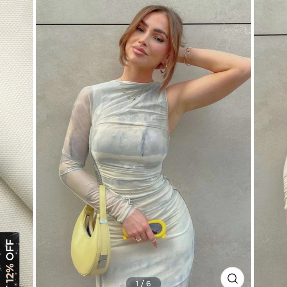 Unworn with tags! Mica’s Printed Asymmetric One Shoulder Maxi Dress